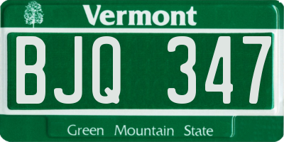 VT license plate BJQ347