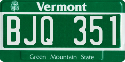 VT license plate BJQ351
