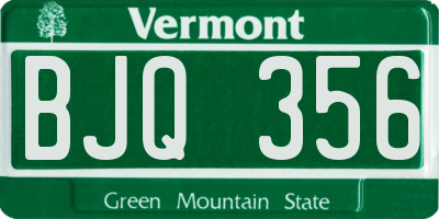 VT license plate BJQ356