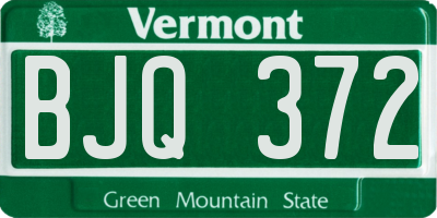 VT license plate BJQ372