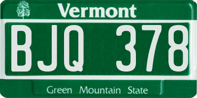 VT license plate BJQ378