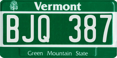 VT license plate BJQ387