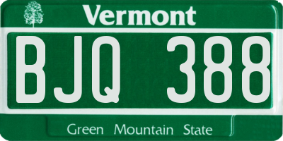 VT license plate BJQ388