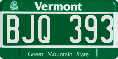 VT license plate BJQ393