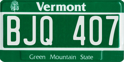VT license plate BJQ407