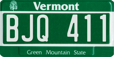 VT license plate BJQ411