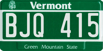 VT license plate BJQ415