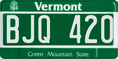 VT license plate BJQ420