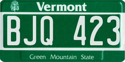 VT license plate BJQ423