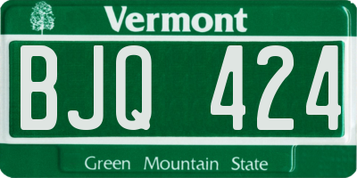 VT license plate BJQ424