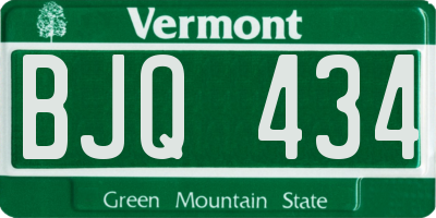 VT license plate BJQ434