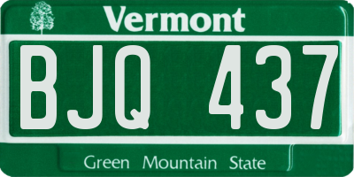 VT license plate BJQ437