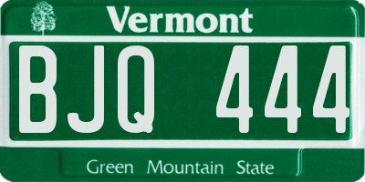 VT license plate BJQ444
