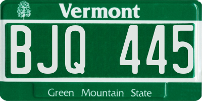 VT license plate BJQ445