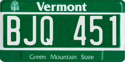 VT license plate BJQ451