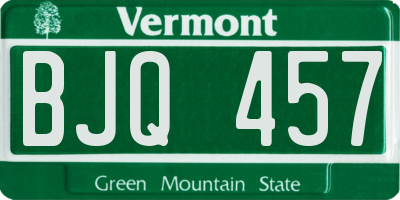 VT license plate BJQ457