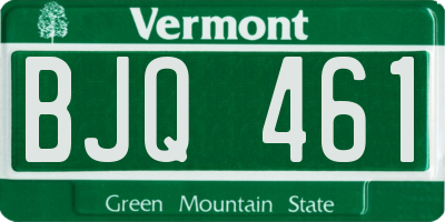 VT license plate BJQ461