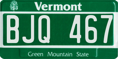 VT license plate BJQ467