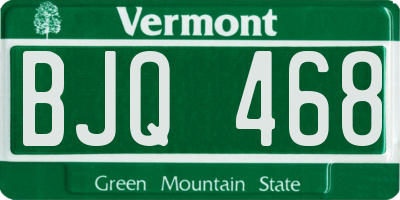 VT license plate BJQ468