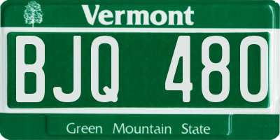 VT license plate BJQ480