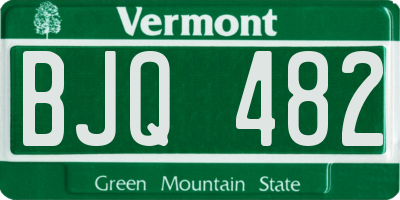 VT license plate BJQ482