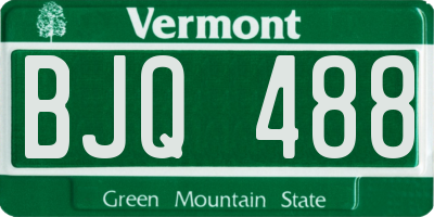 VT license plate BJQ488