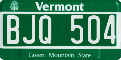 VT license plate BJQ504