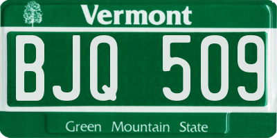 VT license plate BJQ509