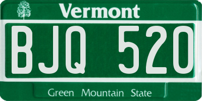 VT license plate BJQ520