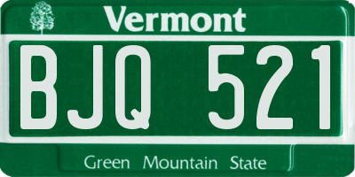 VT license plate BJQ521