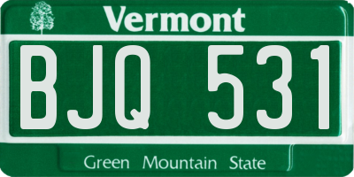 VT license plate BJQ531