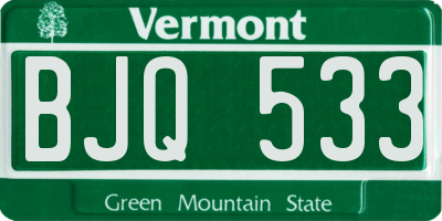 VT license plate BJQ533