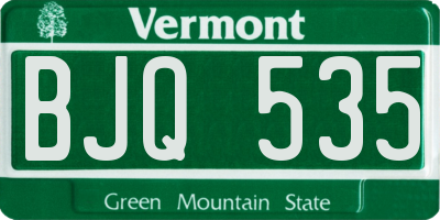 VT license plate BJQ535