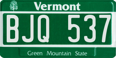 VT license plate BJQ537