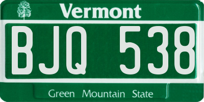 VT license plate BJQ538