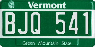 VT license plate BJQ541