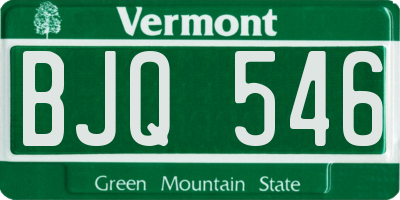 VT license plate BJQ546