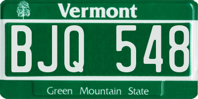 VT license plate BJQ548