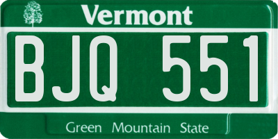 VT license plate BJQ551