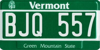VT license plate BJQ557