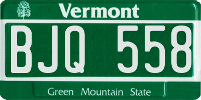 VT license plate BJQ558