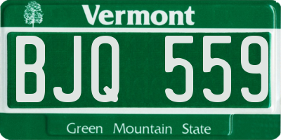 VT license plate BJQ559