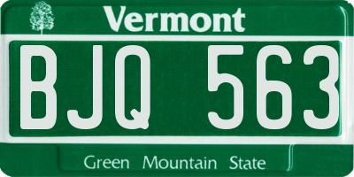 VT license plate BJQ563
