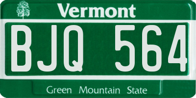 VT license plate BJQ564