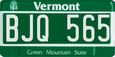 VT license plate BJQ565