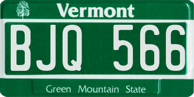 VT license plate BJQ566