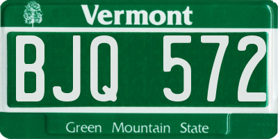 VT license plate BJQ572