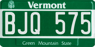 VT license plate BJQ575