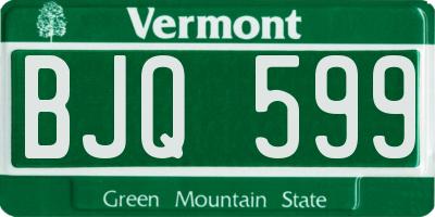 VT license plate BJQ599