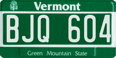 VT license plate BJQ604